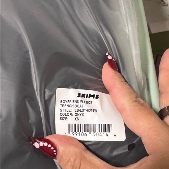 NWT SKIMS Boyfriend Fleece Trench Coat XS - Picture 12 of 12